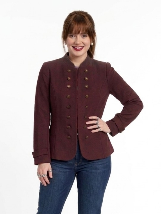 Modcloth Jackets & Blazers - ModCloth Burgundy Military Style Blazer Jacket - Small